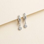 Hypoallergenic Hoop Earrings Crystal Birthstone with S925 Silver