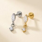 Titanium Stud Earrings Teardrop Dangle for Sensitive Ears - strict 1688 corrected image 3
