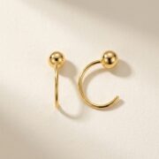 Hypoallergenic Hoop Earrings Ball with S925 Silver - strict 1688 corrected image 3