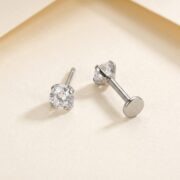 Titanium Stud Earrings Crystal Clear for Sensitive Ears - strict 1688 corrected image 3