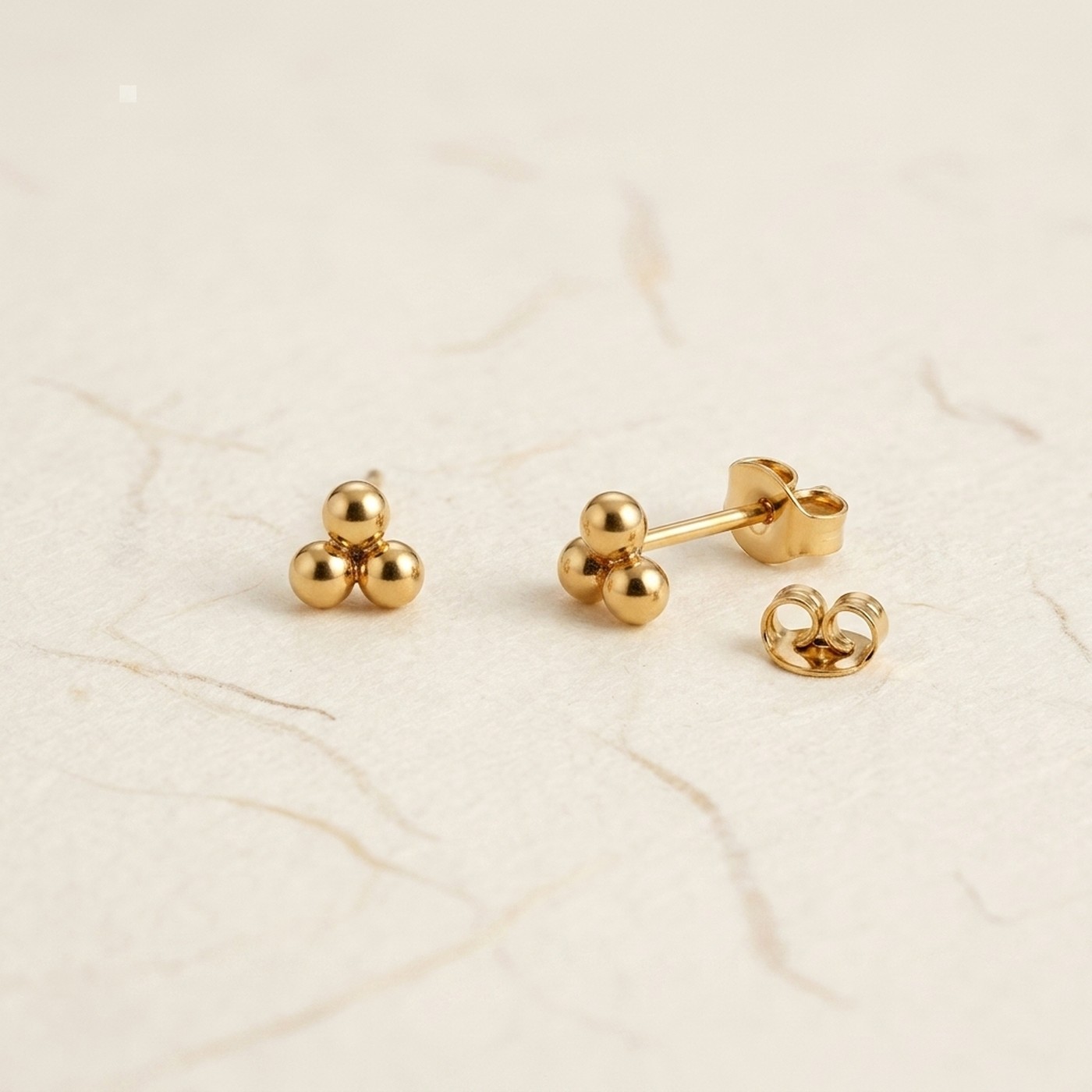 Titanium Stud Earrings Trinity Ball for Sensitive Ears - strict 1688 corrected image 3
