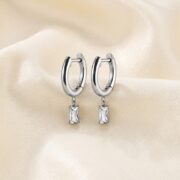 Titanium Hoop Earrings Square Zircon Dangle for Sensitive Ears - strict 1688 corrected image 3