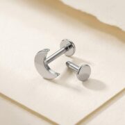 Flat Back Stud Earrings Classic Moon in F136 Titanium - strict 1688 corrected image 3
