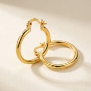 Hypoallergenic Hoop Earrings Gold with S925 Silver - strict 1688 corrected image 3