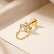 Flat Back Earrings Crystal Chain with S925 Silver - strict 1688 corrected image 3