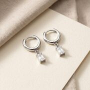 Titanium Hoop Earrings Maya Crystal Gemstone for Sensitive Ears