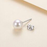 Titanium Stud Earrings Classic Pearl for Sensitive Ears