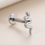 Flat Back Stud Earrings Snake in F136 Titanium - strict 1688 corrected image 4