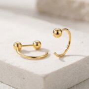 Hypoallergenic Hoop Earrings Ball with S925 Silver - strict 1688 corrected image 4