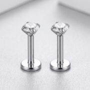 Titanium Stud Earrings Crystal Clear for Sensitive Ears - strict 1688 corrected image 4