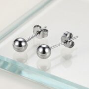 Titanium Ball Stud Earrings Polished Round for Sensitive Ears - strict 1688 corrected image 4