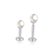 Titanium Pearl Flat Back Stud Earrings - strict 1688 corrected image 4