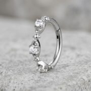 Hypoallergenic Hoop Earrings Couture Crystal Milgrain Eternity Hinged Segment with S925 Silver - strict 1688 corrected image 4