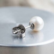 Titanium Pearl Stud Earrings Classic for Sensitive Ears - strict 1688 corrected image 4