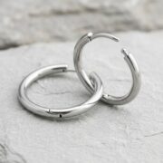 Titanium Hoop Earrings Classic Silver for Sensitive Ears - strict 1688 corrected image 4