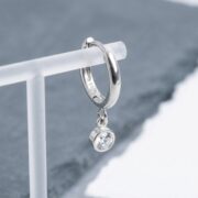 Hypoallergenic Hoop Earrings Crystal Birthstone with S925 Silver