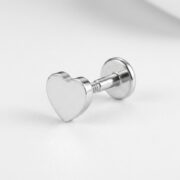 Flat Back Stud Earrings Classic Heart in F136 Titanium - strict 1688 corrected image 4