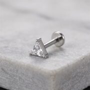 Flat Back Stud Earrings Triangle Crystal in F136 Titanium - strict 1688 corrected image 4