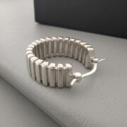 Hypoallergenic Hoop Earrings Textured Chunky with S925 Silver - strict 1688 corrected image 4