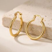 Hypoallergenic Hoop Earrings Gold with S925 Silver - strict 1688 corrected image 4