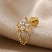 Flat Back Earrings Crystal Chain with S925 Silver - strict 1688 corrected image 4