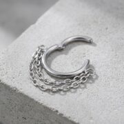 Titanium Hoop Earrings Stellar Chain Eternity Hinged Segment for Sensitive Ears - strict 1688 corrected image 4