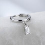 Titanium Hoop Earrings Maya Crystal Gemstone for Sensitive Ears