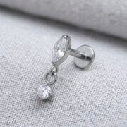 Titanium Stud Earrings Teardrop Dangle for Sensitive Ears - strict 1688 corrected image 4