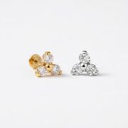 Flat Back Stud Earrings Pave Astrid in F136 Titanium