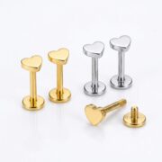 Titanium Stud Earrings Tiny Heart for Sensitive Ears - strict 1688 corrected image 5