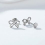 Titanium Stud Earrings Mini Bow in F136 Titanium - strict 1688 corrected image 5