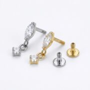 Titanium Stud Earrings Teardrop Dangle for Sensitive Ears - strict 1688 corrected image 5
