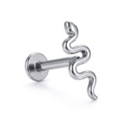 Flat Back Stud Earrings Snake in F136 Titanium - strict 1688 corrected image 5