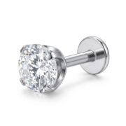 Flat Back Stud Earrings Large Solitaire in F136 Titanium - strict 1688 corrected image 5