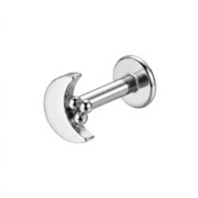 Flat Back Stud Earrings Moon in F136 Titanium - strict 1688 corrected image 5