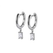 Titanium Hoop Earrings Square Zircon Dangle for Sensitive Ears - strict 1688 corrected image 5