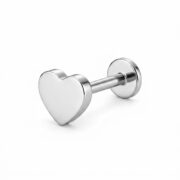 Flat Back Stud Earrings Classic Heart in F136 Titanium - strict 1688 corrected image 5