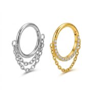 Titanium Hoop Earrings Stellar Chain Eternity Hinged Segment for Sensitive Ears - strict 1688 corrected image 5
