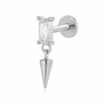 Flat Back Stud Earrings Pearl and White Topaz in F136 Titanium - image2 regenerated image 1