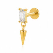 Flat Back Stud Earrings Pearl and White Topaz in F136 Titanium - image2 regenerated image 2