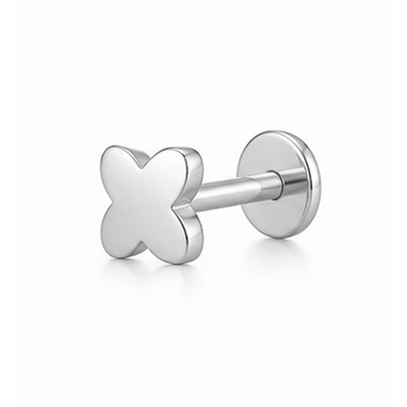 Flat Back Stud Earrings Tiny Smooth Round in F136 Titanium - image2 regenerated image 1