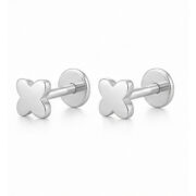 Flat Back Stud Earrings Tiny Smooth Round in F136 Titanium - image2 regenerated image 5