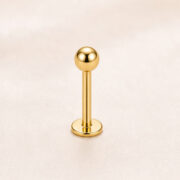 Flat Back Stud Earrings Val Polished Ball Ear in F136 Titanium regenerated product image 2