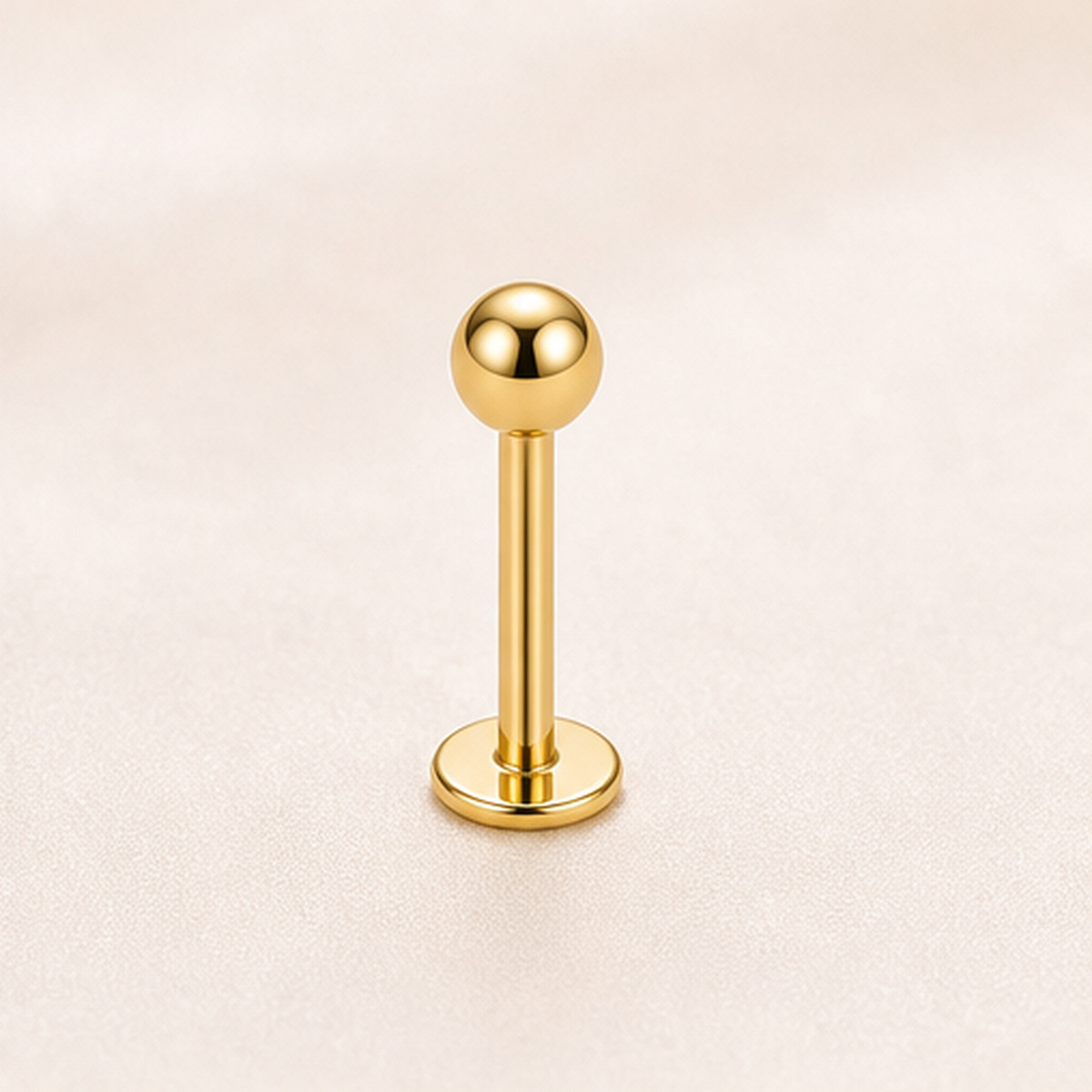 Flat Back Stud Earrings Val Polished Ball Ear in F136 Titanium regenerated product image 2