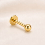 Flat Back Stud Earrings Val Polished Ball Ear in F136 Titanium regenerated product image 4