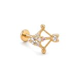 Titanium Stud Earrings Eros Crystal Arrow Bow for Sensitive Ears - image2 approved white first image