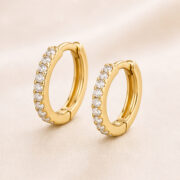 Titanium Hoop Earrings Jane Crystal Pave Eternity for Sensitive Ears regenerated product image 2