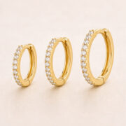 Titanium Hoop Earrings Jane Crystal Pave Eternity for Sensitive Ears regenerated product image 3