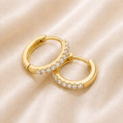 Titanium Hoop Earrings Jane Crystal Pave Eternity for Sensitive Ears regenerated product image 4