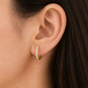 Titanium Hoop Earrings Jane Crystal Pave Eternity for Sensitive Ears regenerated product image 5